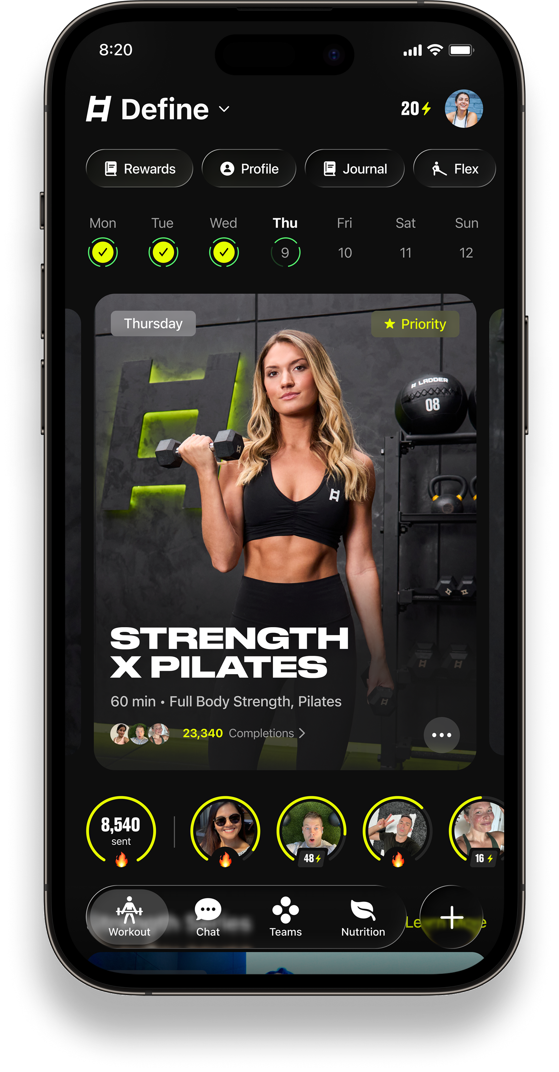 Ladder app showing daily workout
