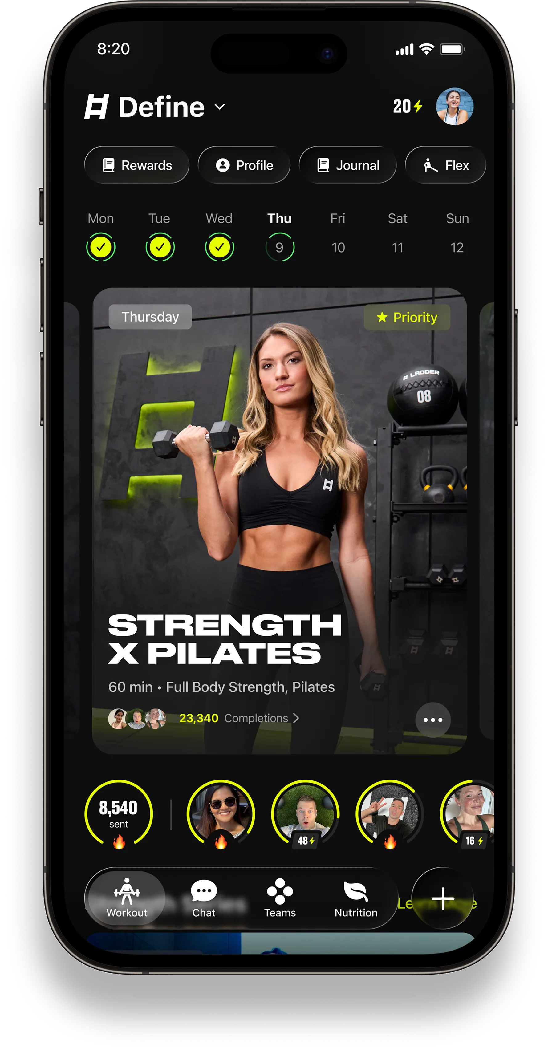 Ladder app showing daily workout